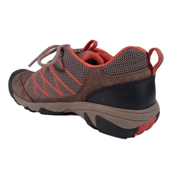 Keen Hiking Shoes Women 9.5 Leather Brown Orange Outdoor 1009557 Low Top - Picture 4 of 16
